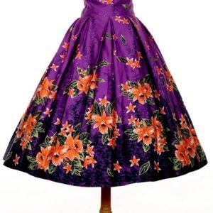 Deadly Dames tropical print swing skirt